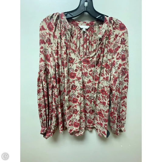 Top Long Sleeve By Lucky Brand In Floral Print, Size: M