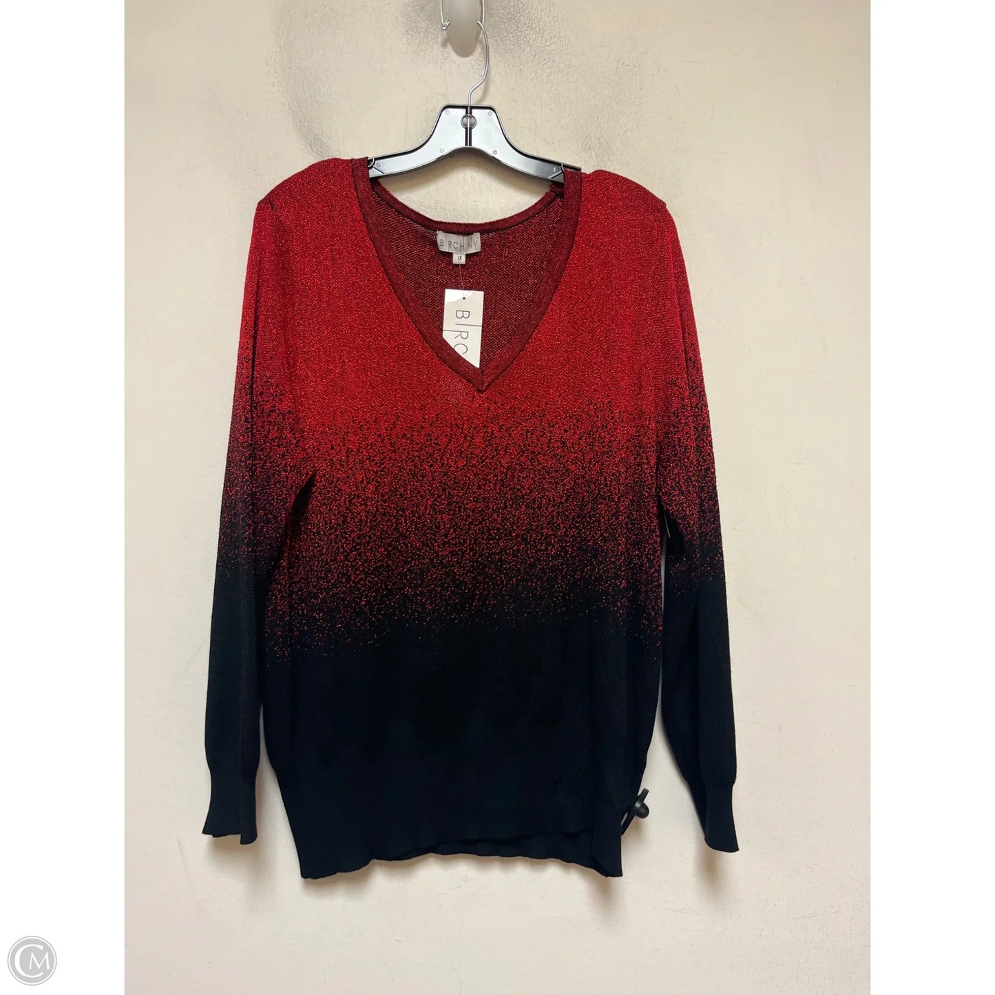 Sweater By Clothes Mentor In Black & Red, Size: 1x