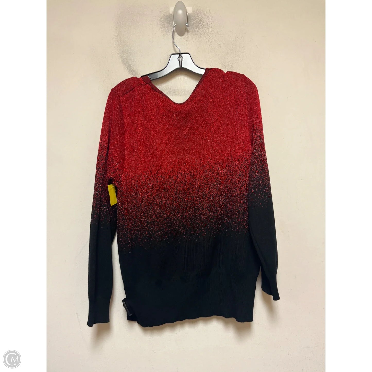 Sweater By Clothes Mentor In Black & Red, Size: 1x