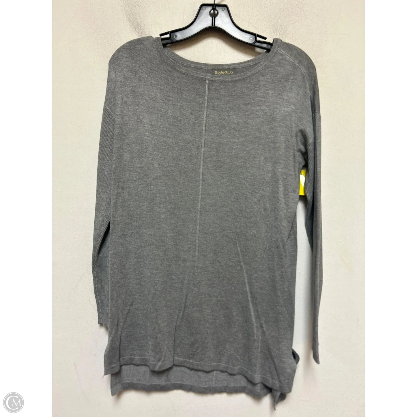 Top Long Sleeve By Style And Company In Grey, Size: Xs