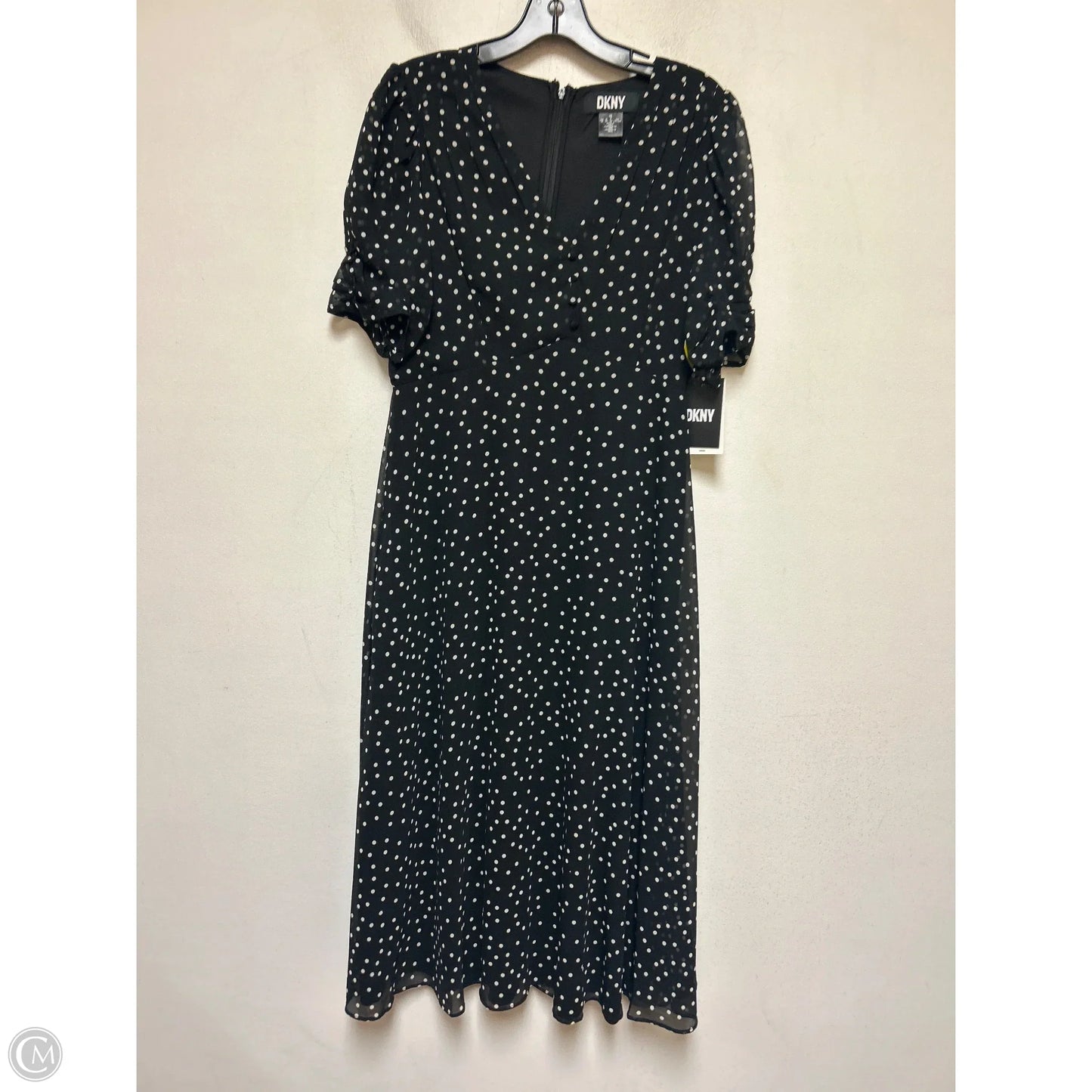 Dress Casual Midi By Dkny In Polkadot Pattern, Size: M
