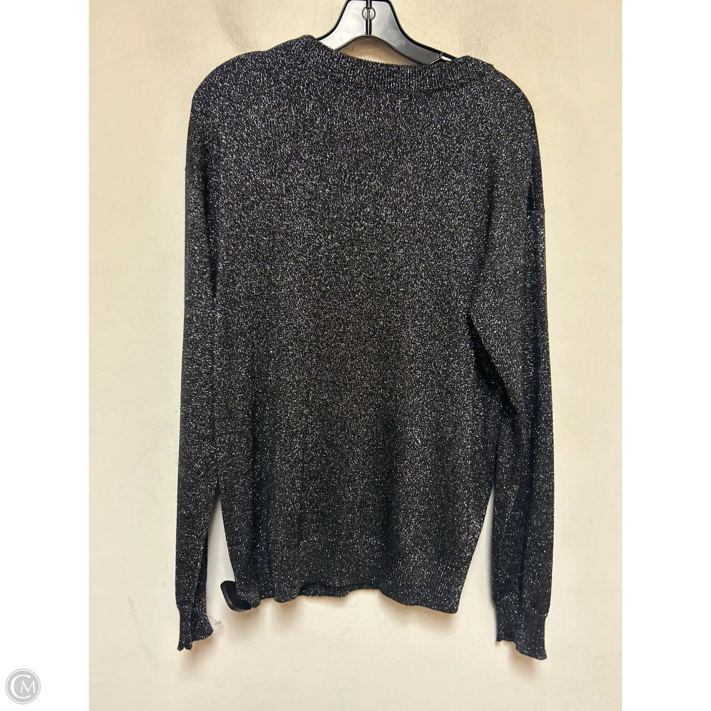 Top Long Sleeve By Catherine Malandrino In Black & Silver, Size: L