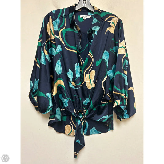 Top Short Sleeve By Chicos In Blue & Green, Size: S