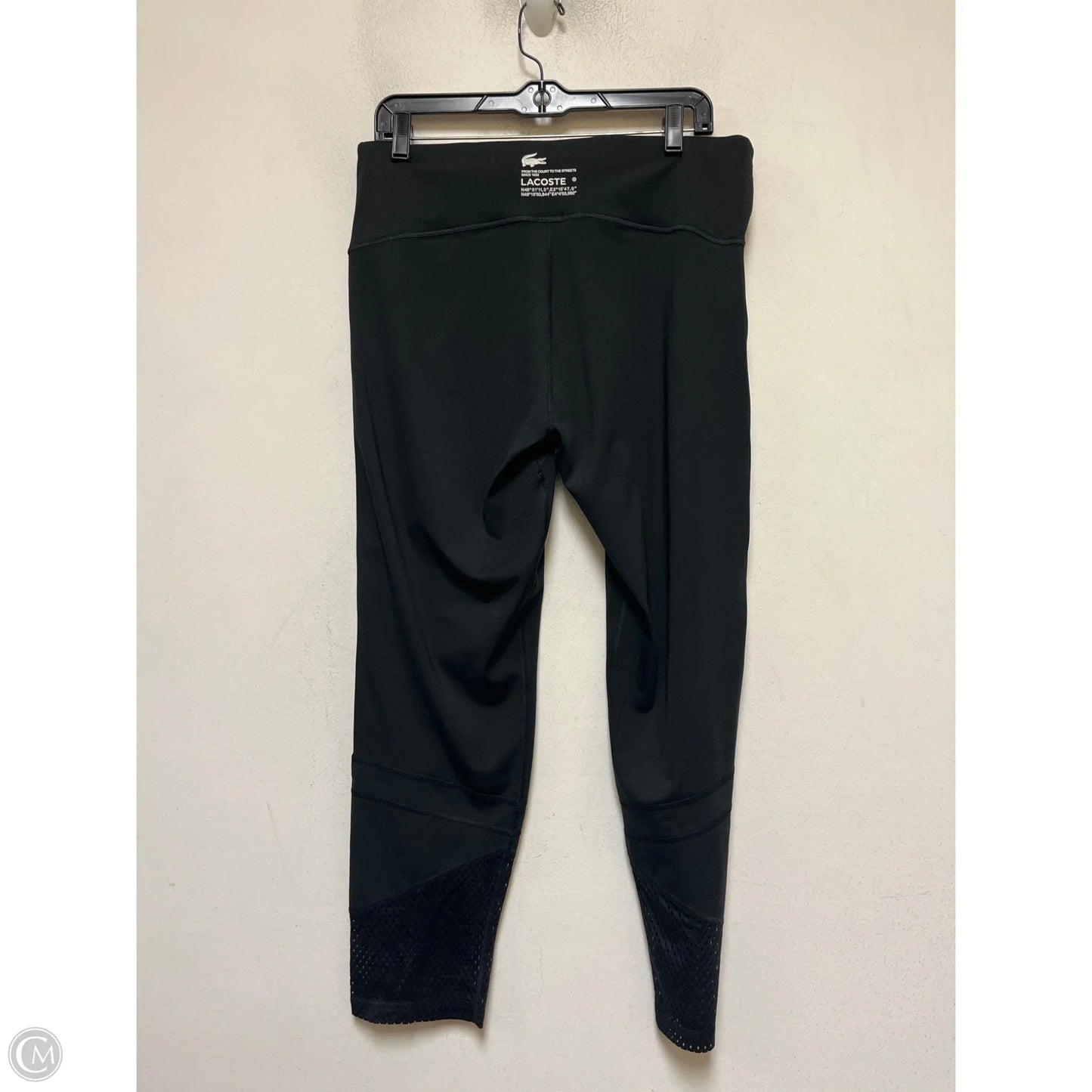 Athletic Leggings By Lacoste In Black, Size: Xl