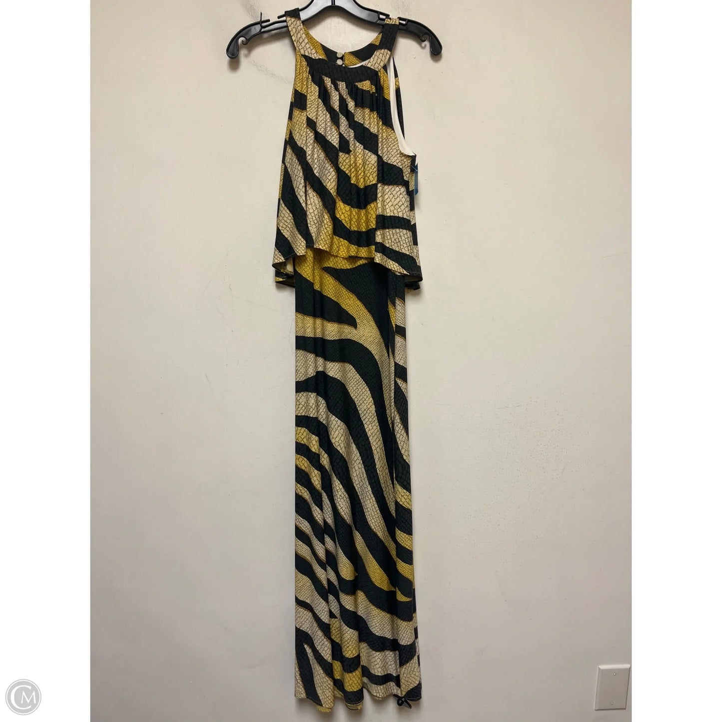 Dress Casual Maxi By Chicos In Black & Yellow, Size: S