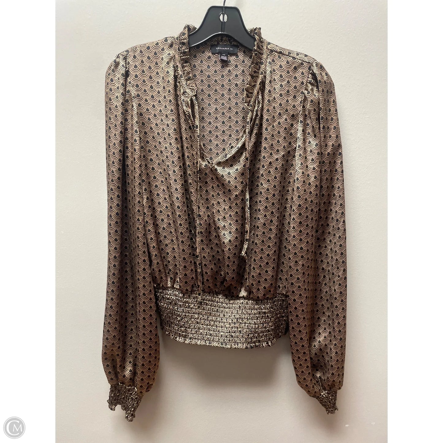 Top Long Sleeve By Tamara H In Black & Brown, Size: S