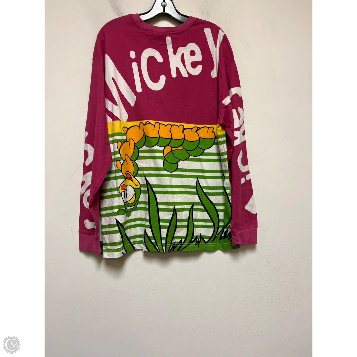Top Long Sleeve By Disney In Green & Pink, Size: L