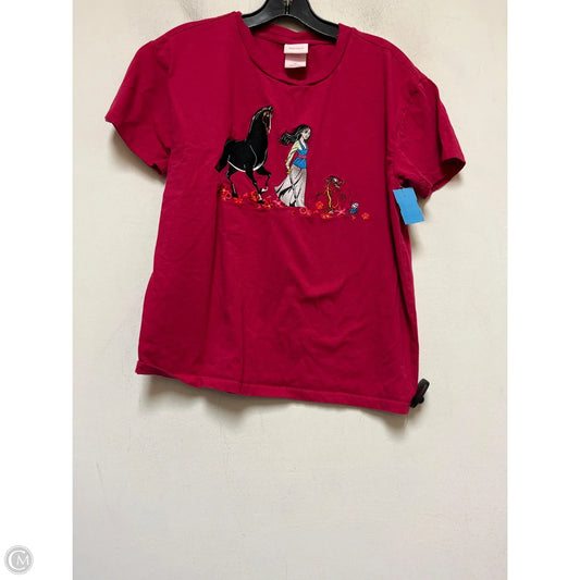 Top Short Sleeve Basic By Disney In Red, Size: M