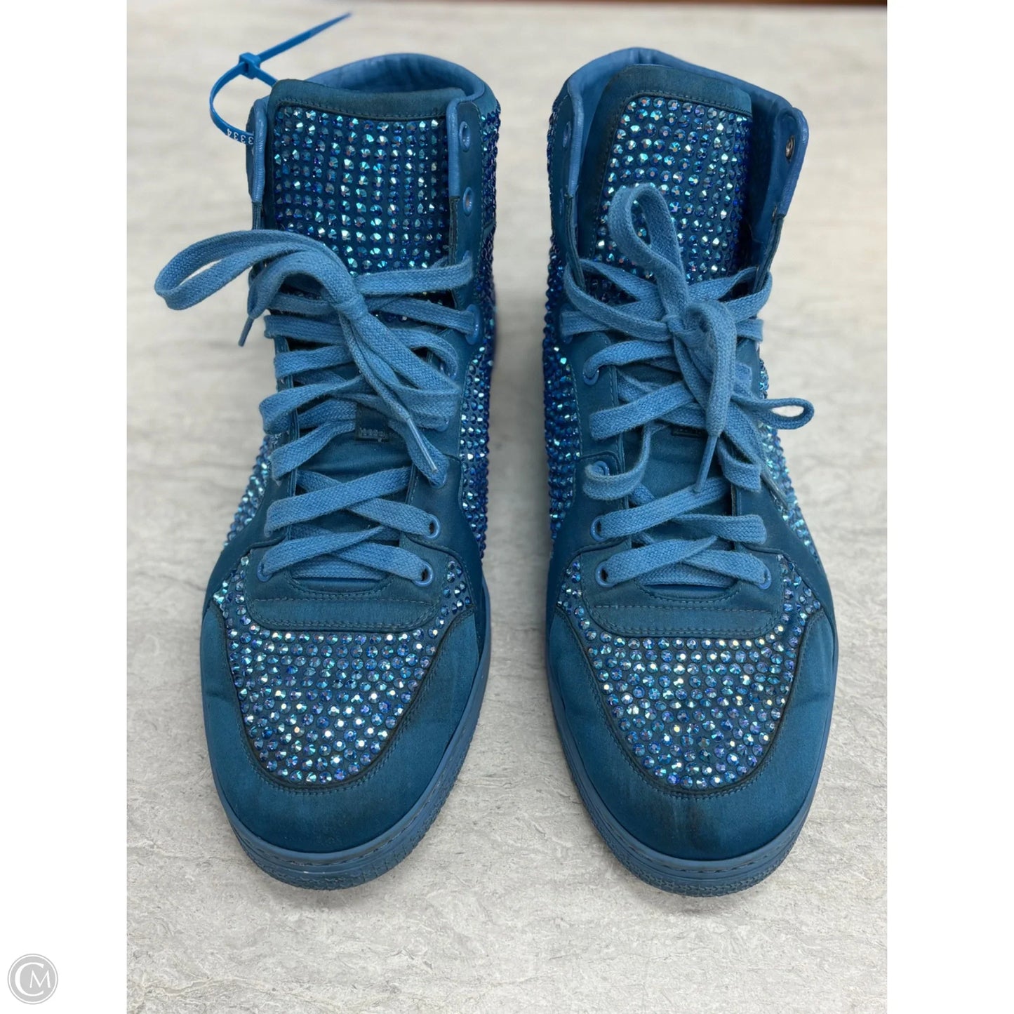 Shoes Luxury Designer By Gucci In Blue, Size: 10.5