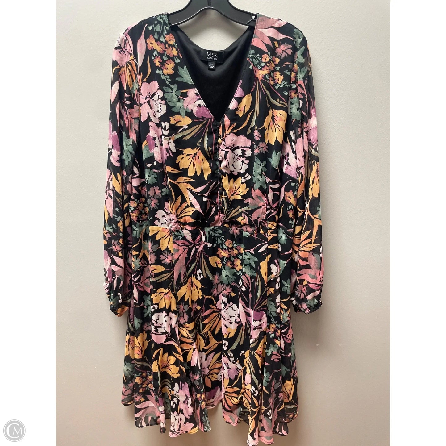 Dress Casual Midi By Msk In Floral Print, Size: 2x