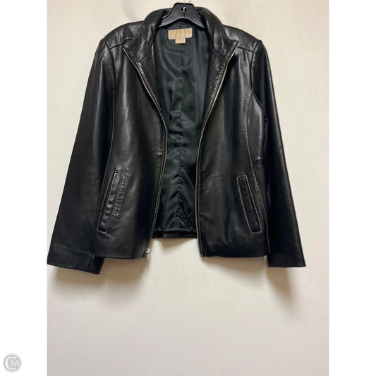 Jacket Leather By Michael By Michael Kors In Black, Size: L