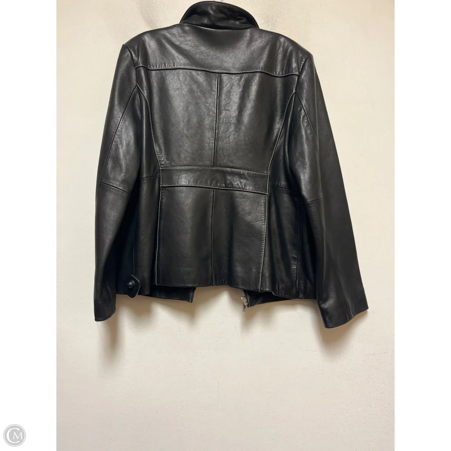Jacket Leather By Michael By Michael Kors In Black, Size: L