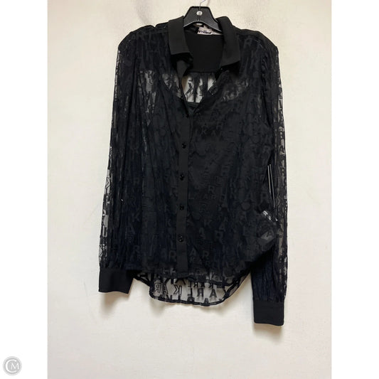 Top Long Sleeve Designer By Karl Lagerfeld In Black, Size: M