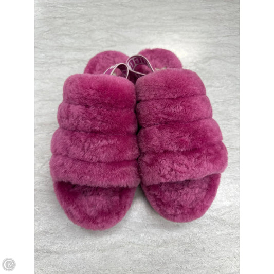 Slippers Designer By Ugg In Pink, Size: 9