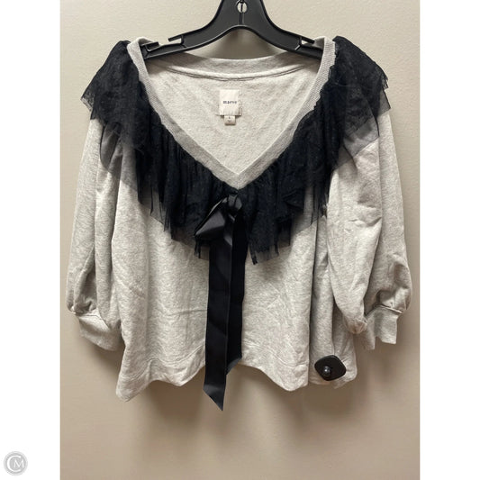 Top Short Sleeve By Maeve In Black & Grey, Size: S
