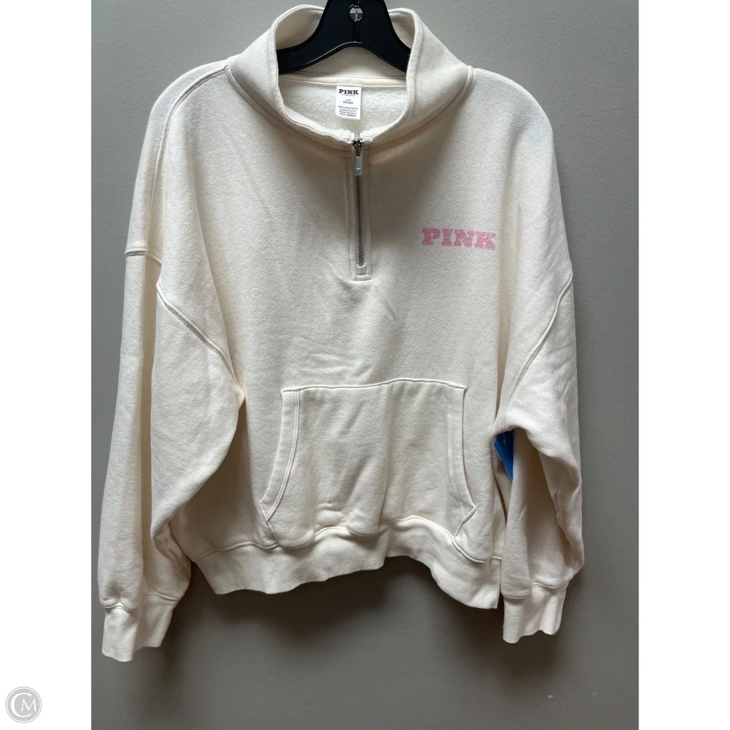 Sweatshirt Crewneck By Pink In Cream, Size: L