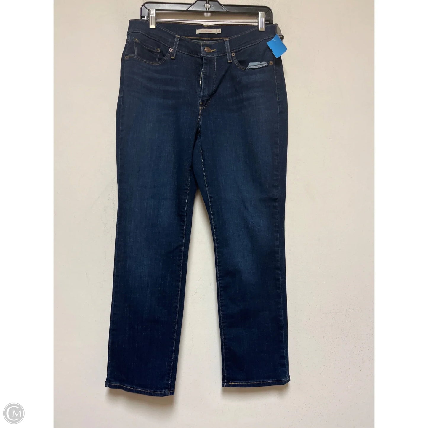 Jeans Straight By Levis In Blue Denim, Size: 10