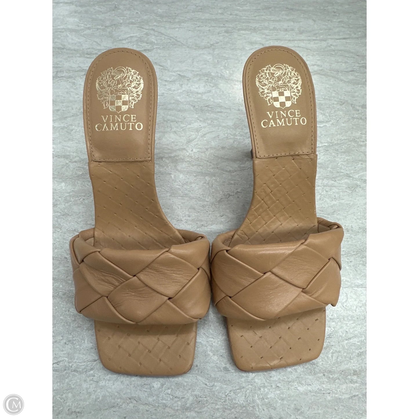 Sandals Heels Kitten By Vince Camuto In Tan, Size: 7