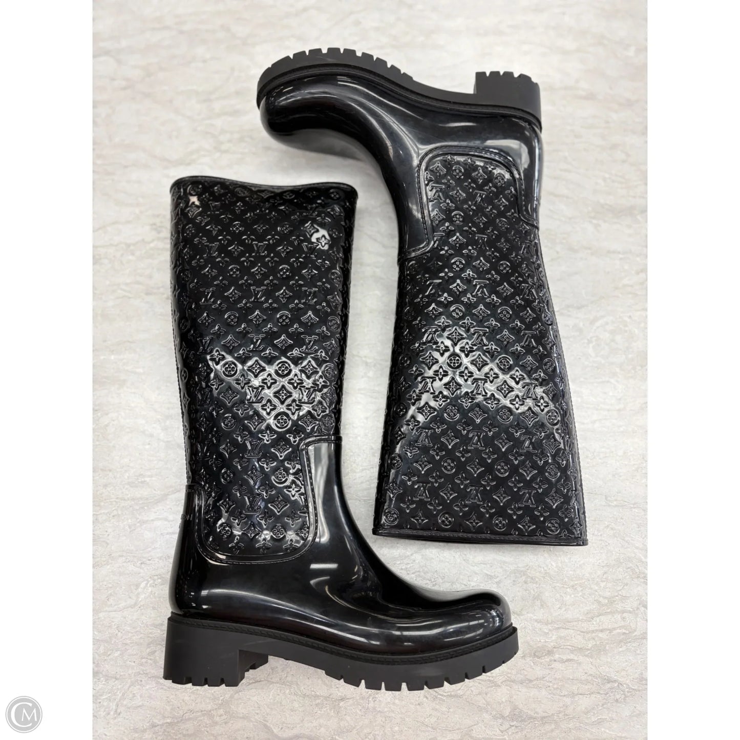 Boots Luxury Designer By Louis Vuitton In Black, Size: 7
