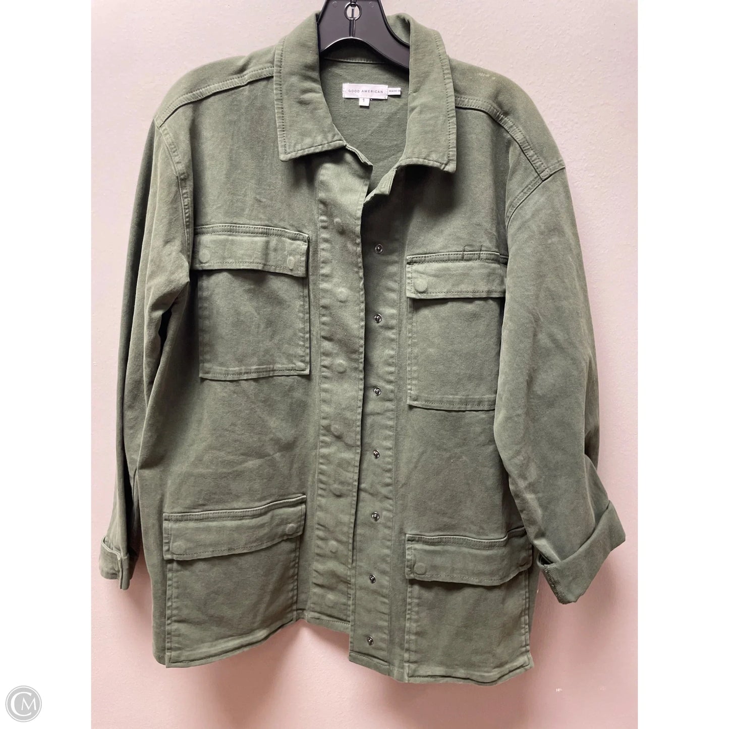 Jacket Shirt By Good American In Green, Size: 1x
