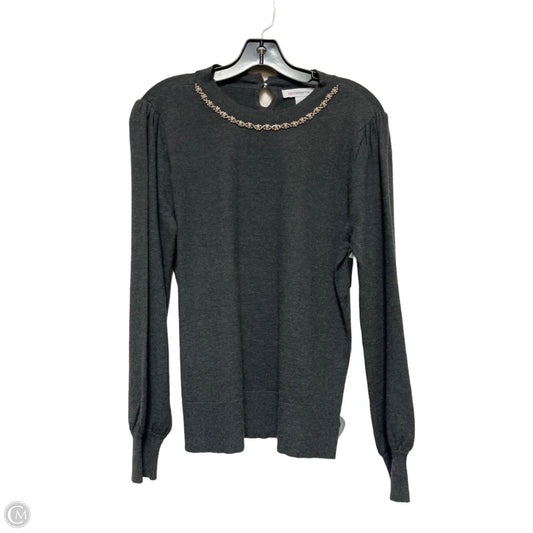 Sweater By Liz Claiborne In Grey, Size: M