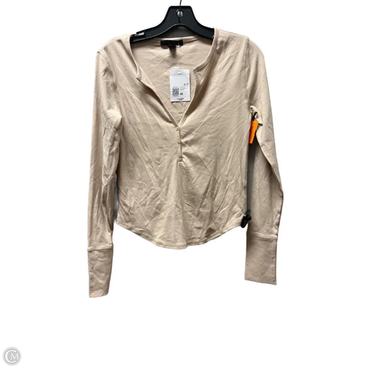 Top Long Sleeve Basic By Forever 21 In Tan, Size: M