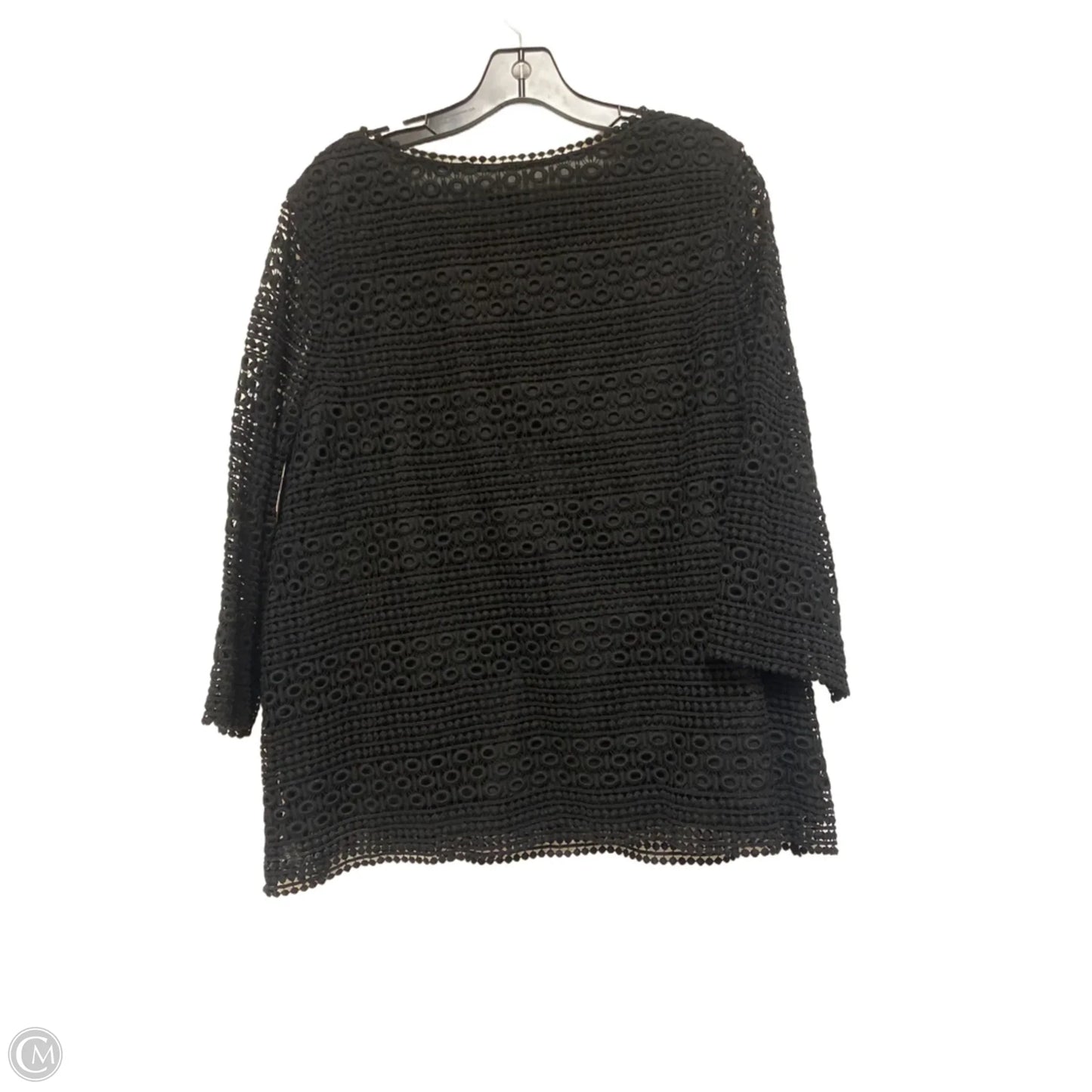 Top Short Sleeve By Talbots In Black, Size: 1x