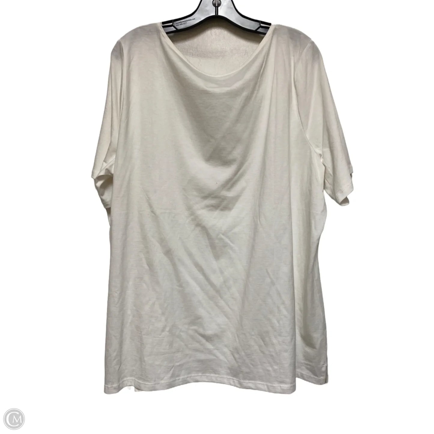 Top Short Sleeve Basic By Talbots In Cream, Size: 2x