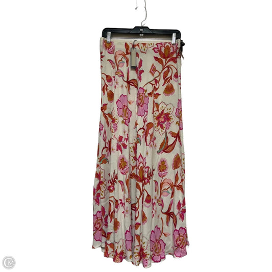 Skirt Midi By T Tahari In Cream & Pink, Size: 8