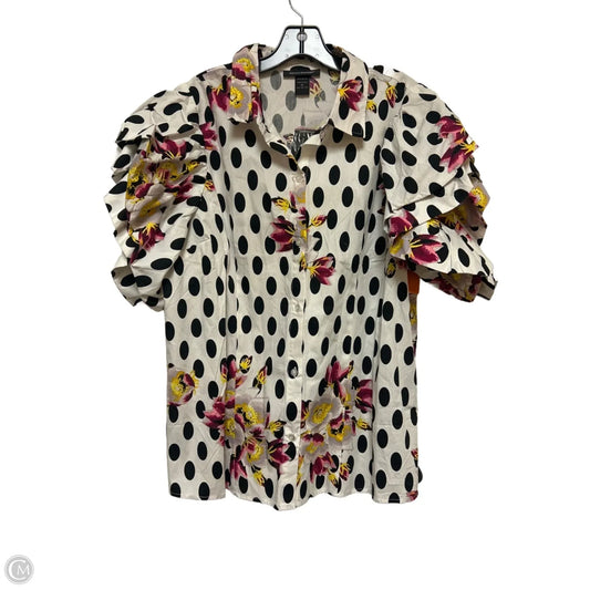 Top Short Sleeve By Ashley Stewart In Polkadot Pattern, Size: Xl