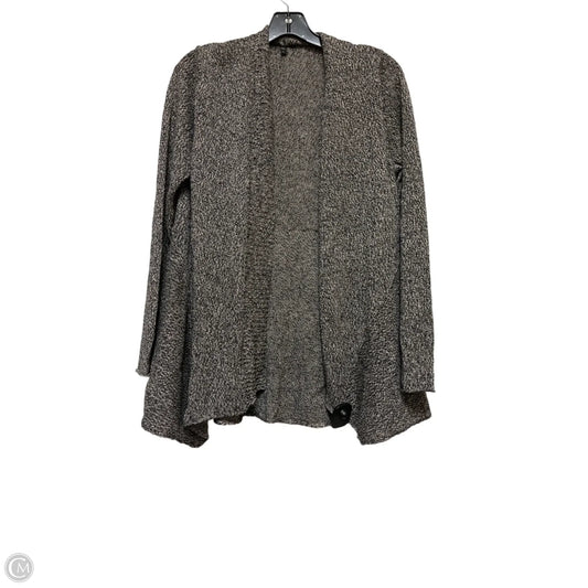 Sweater Cardigan By Eileen Fisher In Black & Tan, Size: Lp
