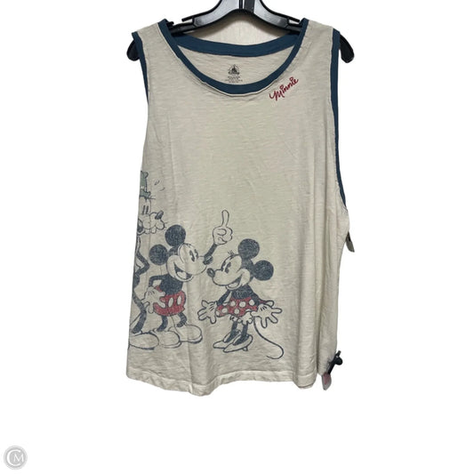 Tank Top By Disney Store In Blue & White, Size: Xxl