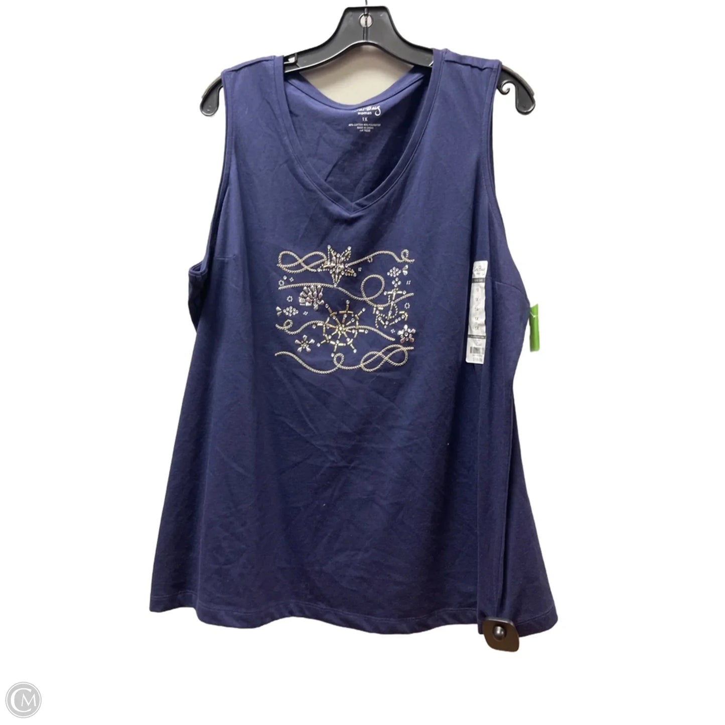 Top Sleeveless By Coral Bay In Blue, Size: 1x