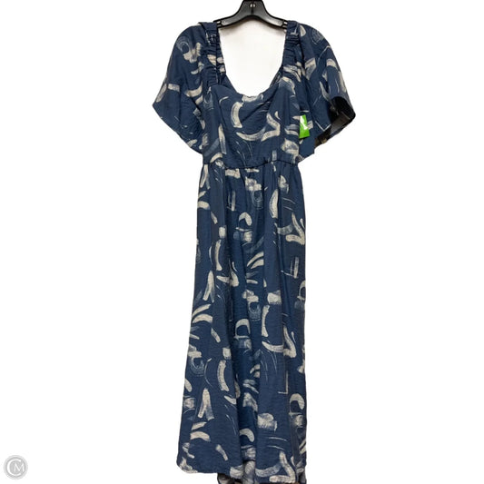 Dress Casual Midi By A New Day In Blue & White, Size: M