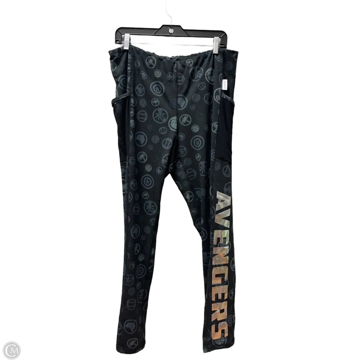 Pants Leggings By Disney In Black & Grey, Size: 20