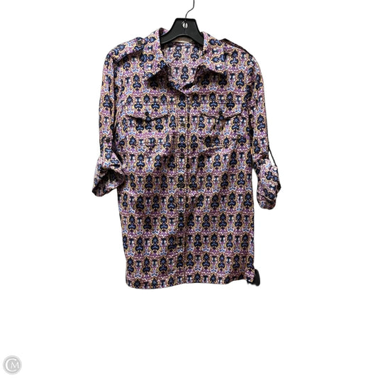 Top Short Sleeve Designer By Tory Burch In Brown & Purple, Size: 6