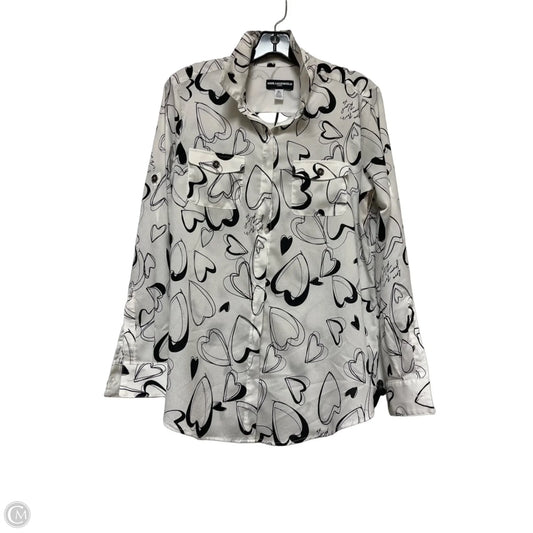 Top Long Sleeve Designer By Karl Lagerfeld In Black & White, Size: M
