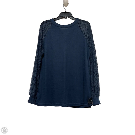 Top Long Sleeve By Miholl In Navy, Size: Xl