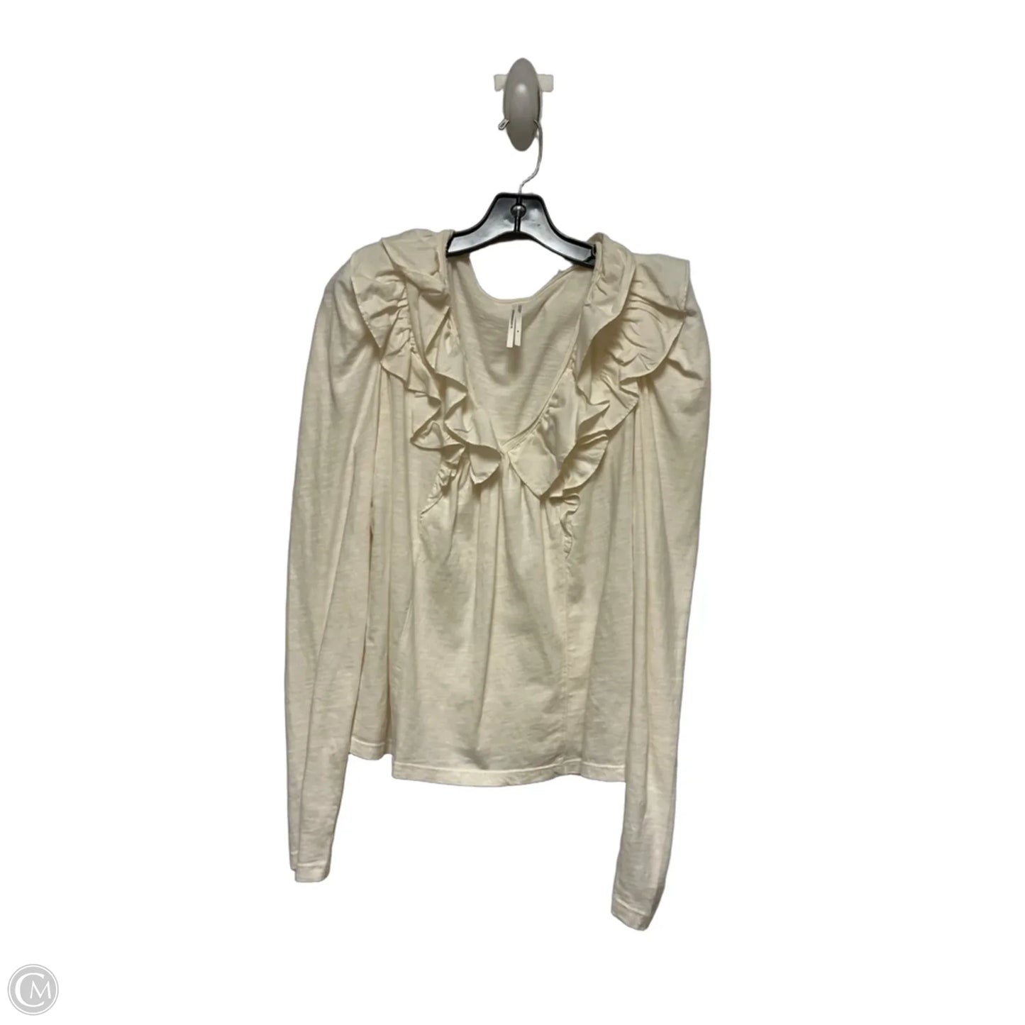Top Long Sleeve By Anthropologie In Cream, Size: M