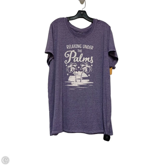 Top Short Sleeve Basic By Lane Bryant In Purple, Size: 3x