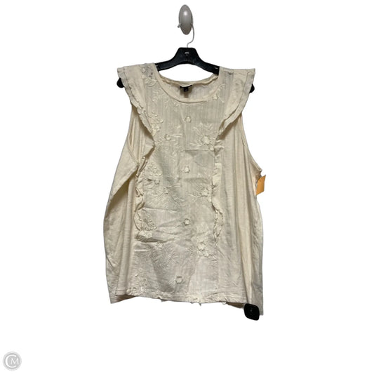 Top Sleeveless By Torrid In Cream, Size: 3x