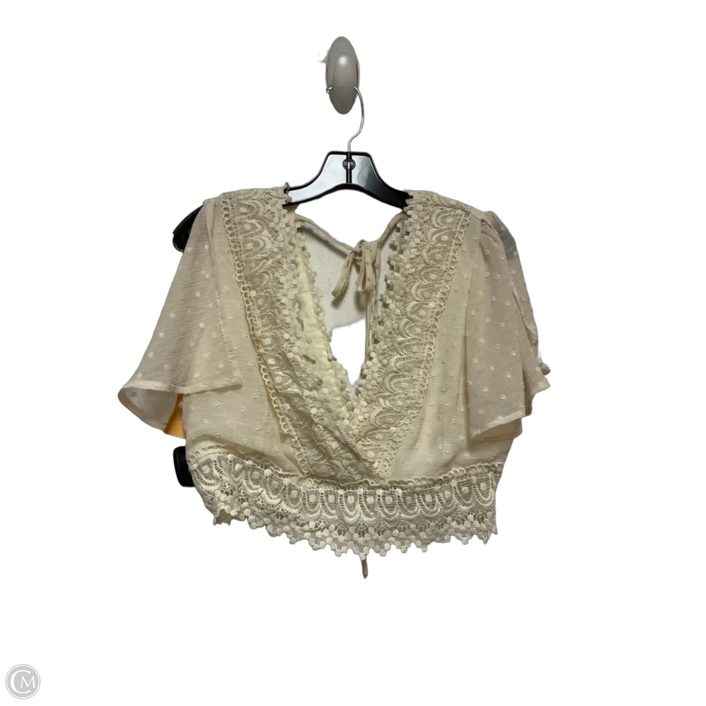 Top Short Sleeve By Hayden La In Cream, Size: L