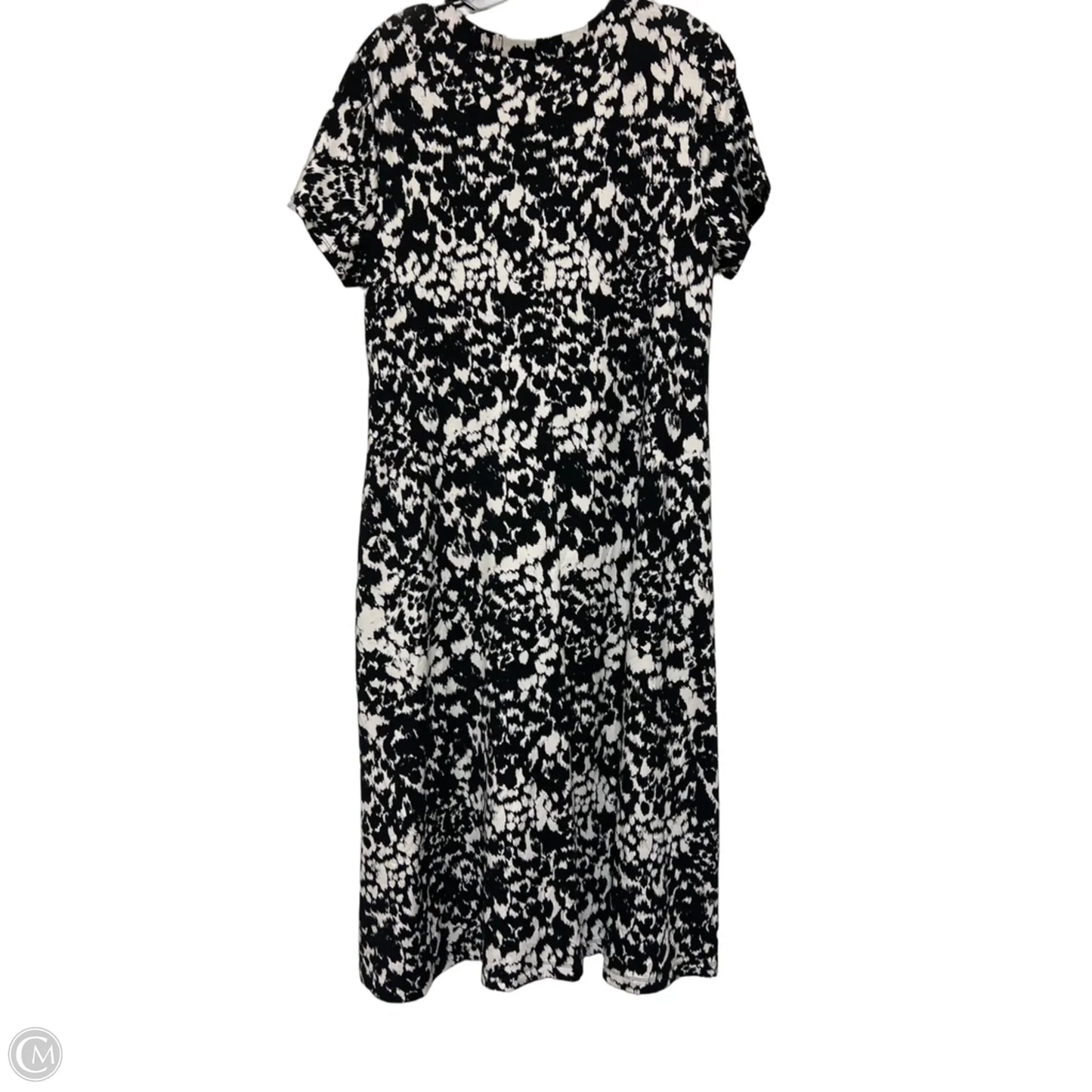 Dress Casual Midi By Chicos In Black & White, Size: M