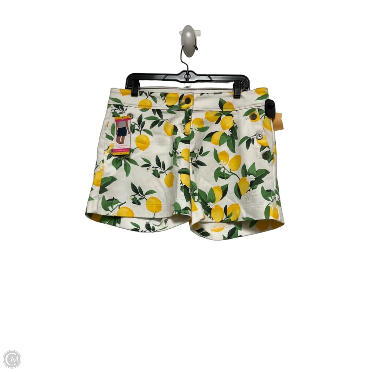 Shorts By Isaac Mizrahi In White & Yellow, Size: 8