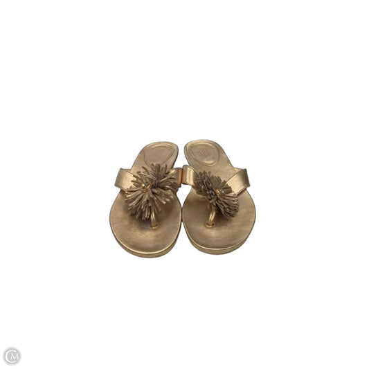 Sandals Designer By Coach In Gold, Size: 8