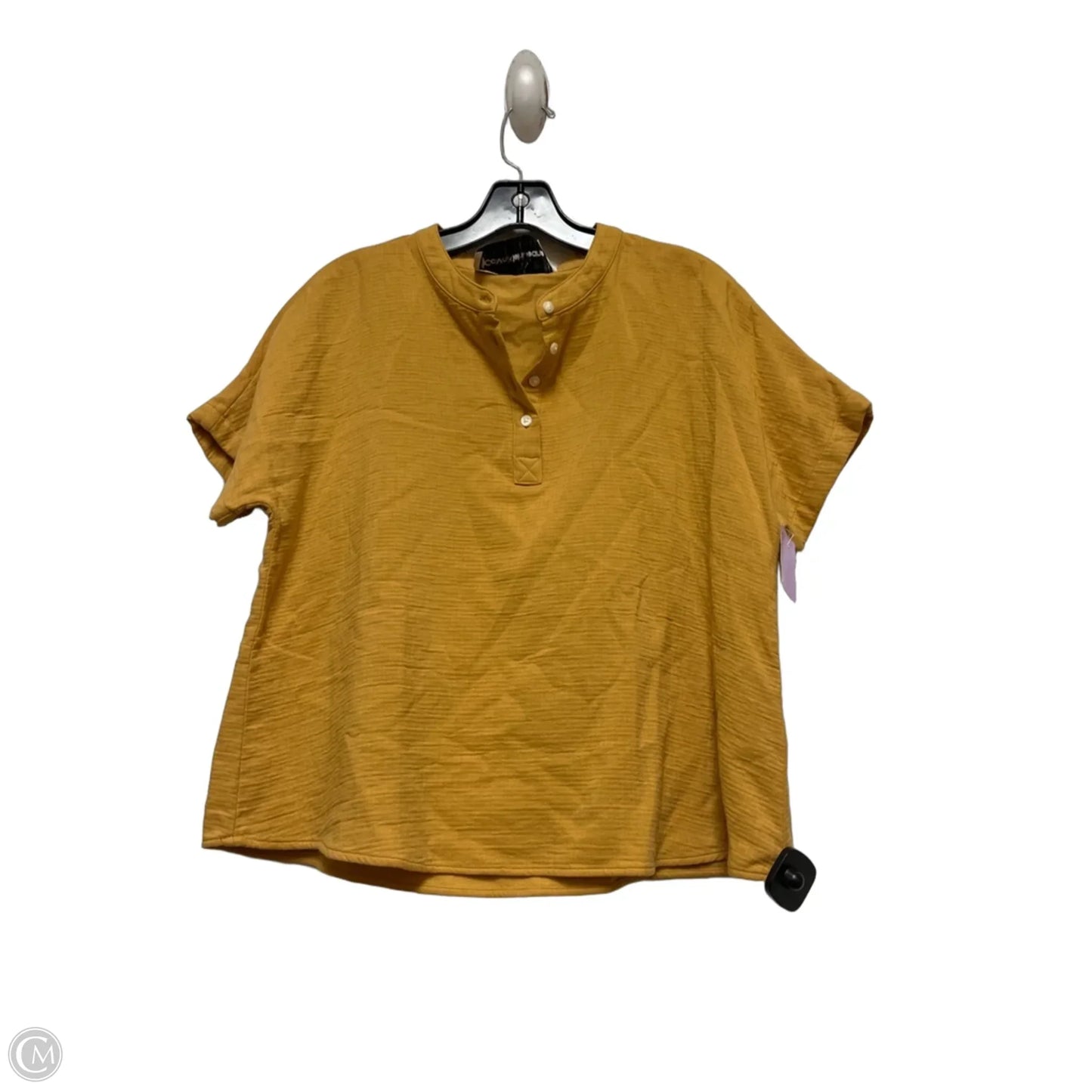 Top Short Sleeve By Calvin Klein In Yellow, Size: Xs