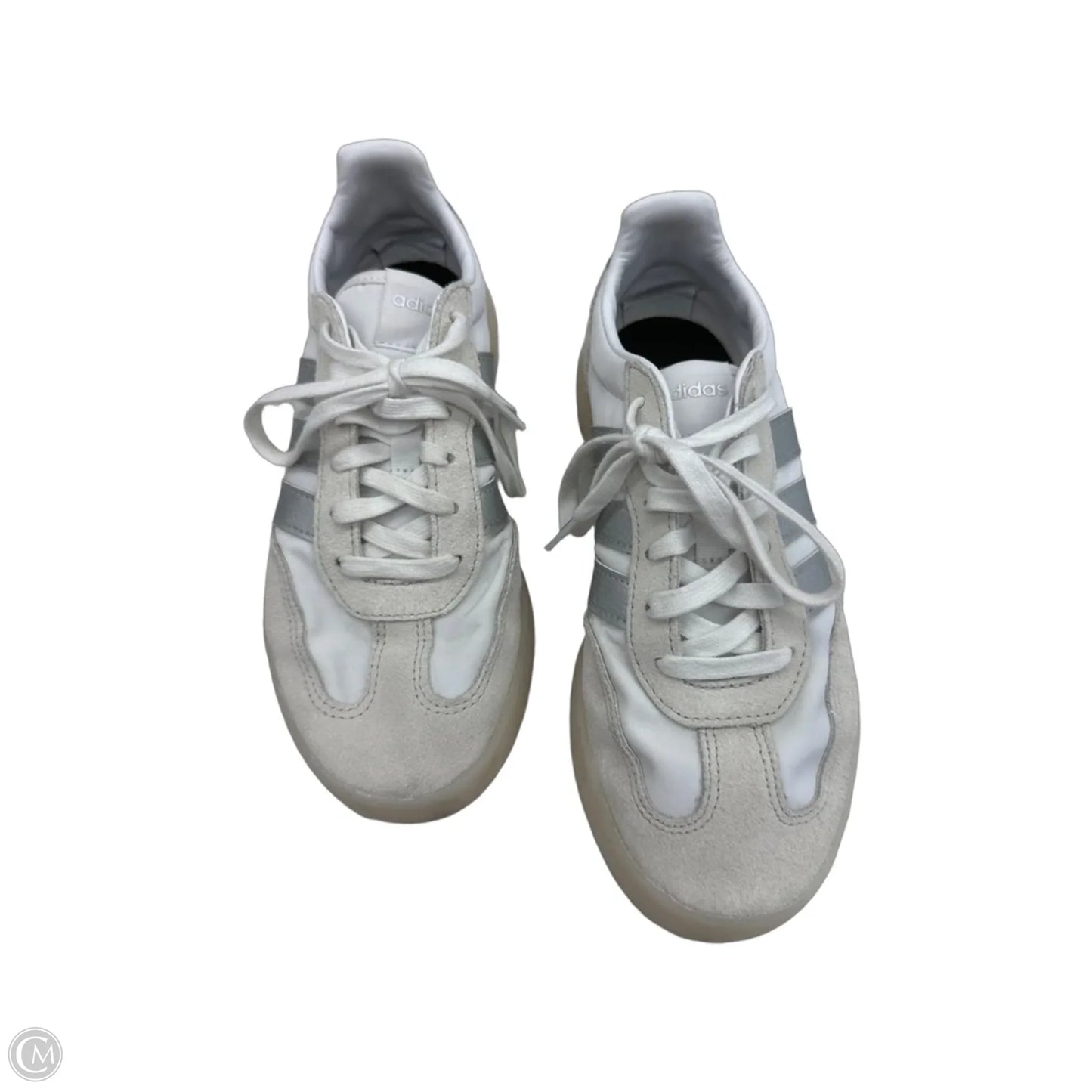 Shoes Sneakers By Adidas In Silver & White, Size: 6