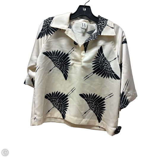 Top Short Sleeve By Worthington In Black & Cream, Size: Xs