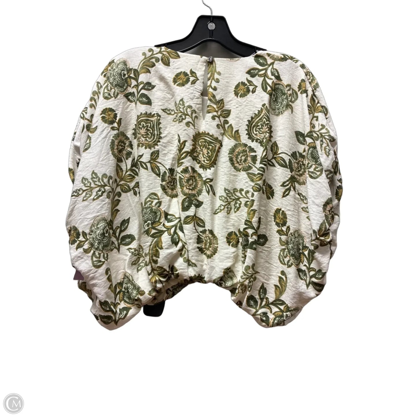 Top Short Sleeve By Entro In Cream & Green, Size: M