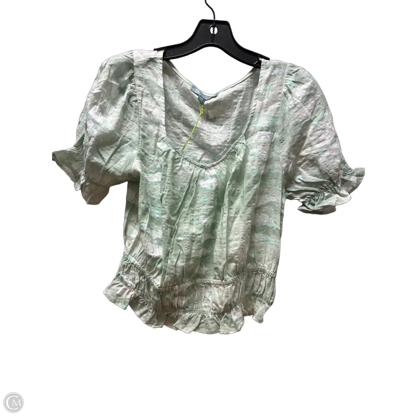 Top Short Sleeve By Good Luck Gem In Green, Size: M